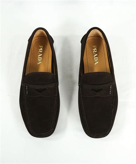 prada logo penny loafer|Prada suede loafer.